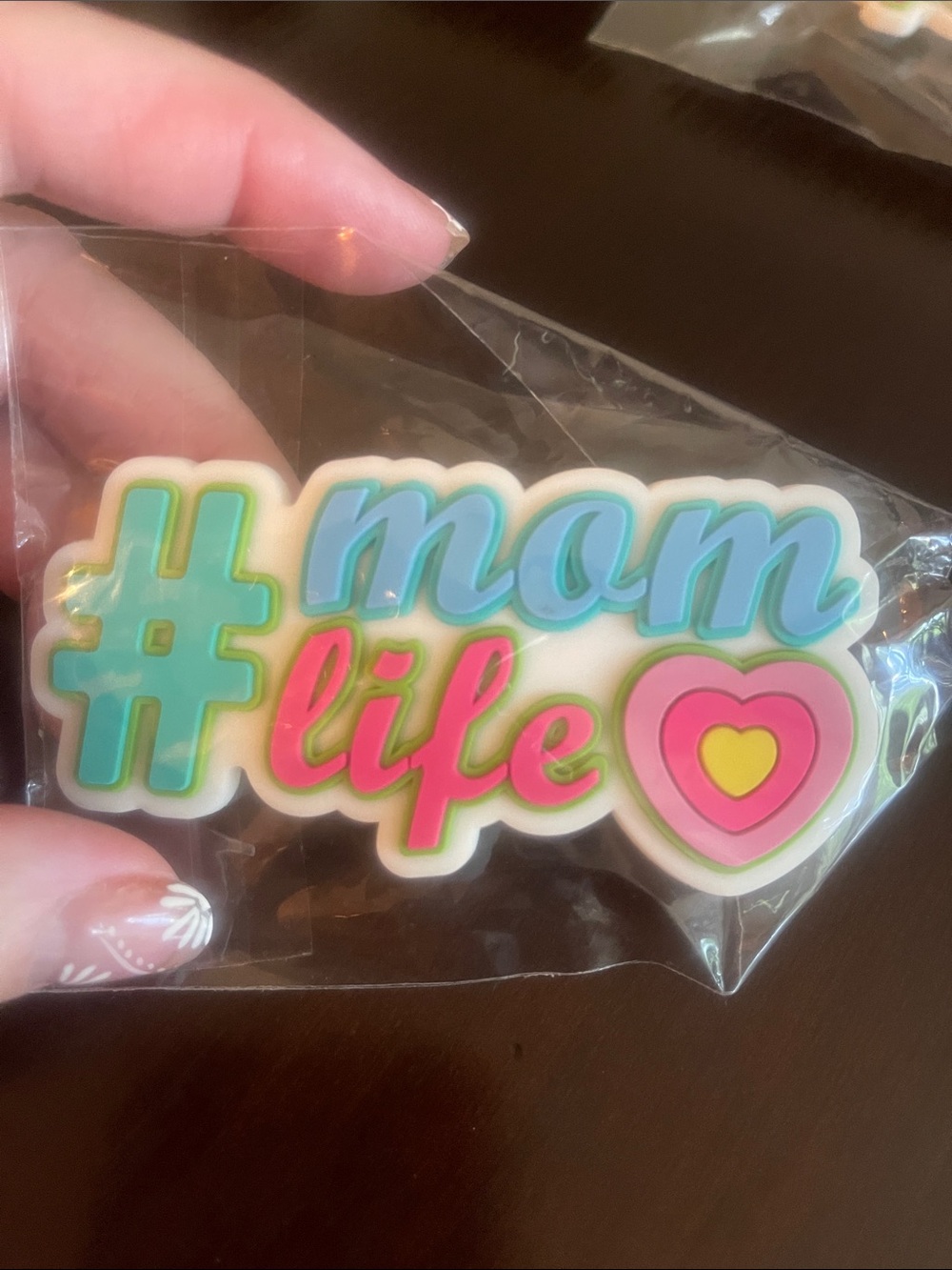 #momlife Colorful silicone Bogg Bag Charm nwt - Heart Accent